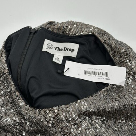 The Drop Padma Women's Plus Size 3X Pewter Sequin Cut-Out Midi Party Dress NWT - Picture 4 of 12